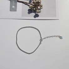 Маленький Свежий Нежный браслет из серебра 925 пробы 2 мм маленький шар нежный браслет из серебра, ювелирные украшения