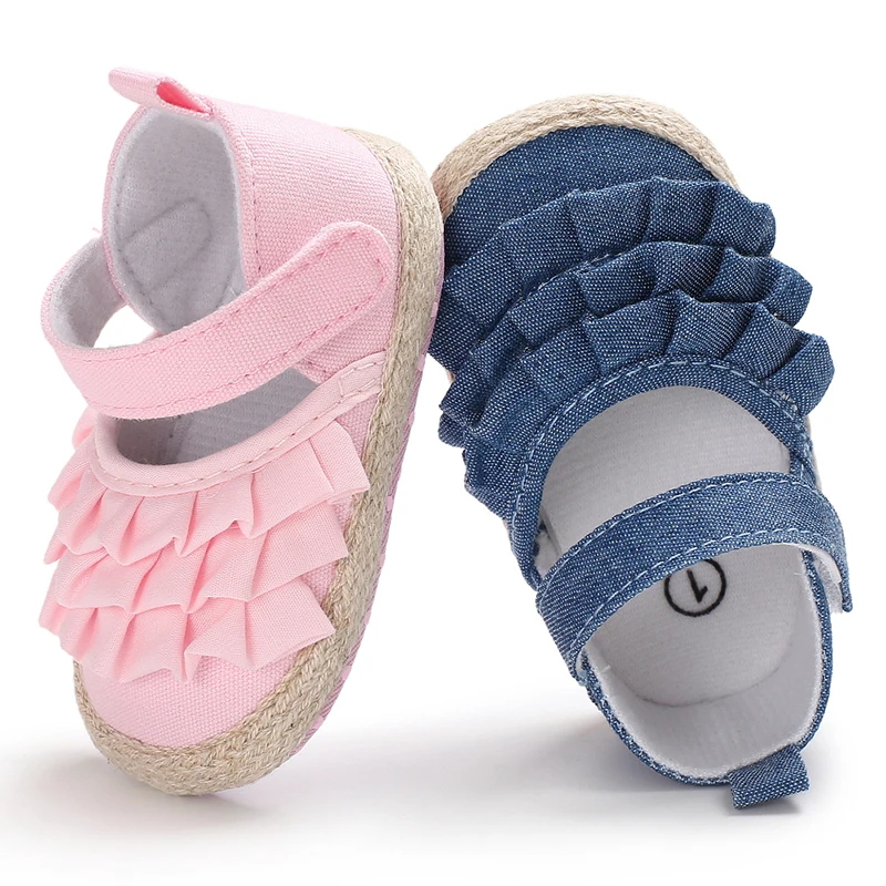 Summer Bowknot Newborn Girl Shoes Sandals ShoesToddler Baby Soft Sole Shoes Crib Prewalker Shoes Ruffles Summer