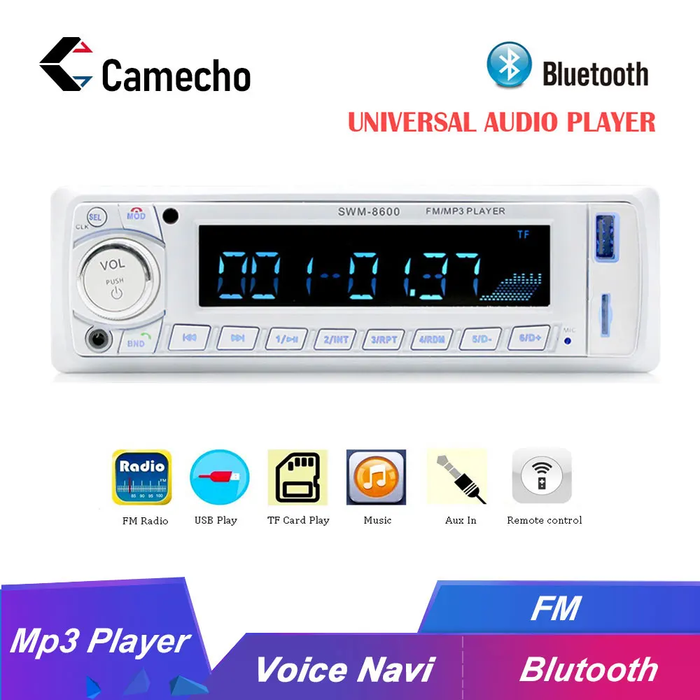 Camecho 1 Din автомагнитола 12 В Авторадио Bluetooth MP3 радио плеер радио Coche FM/USB/SD Пульт дистанционного управления Autoestereo аудио стерео