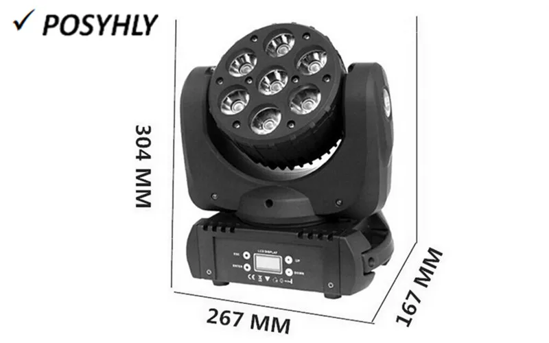 4 шт./7x12 Вт перемещение головы луч света RGBW 4in1 DMX512 управления, светодиодные прожекторы Профессиональный DJ оборудование