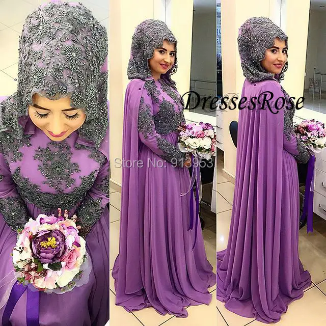 Annbridal Ywd42 Heavy Beaded Black Purple Two Color Long Sleeve