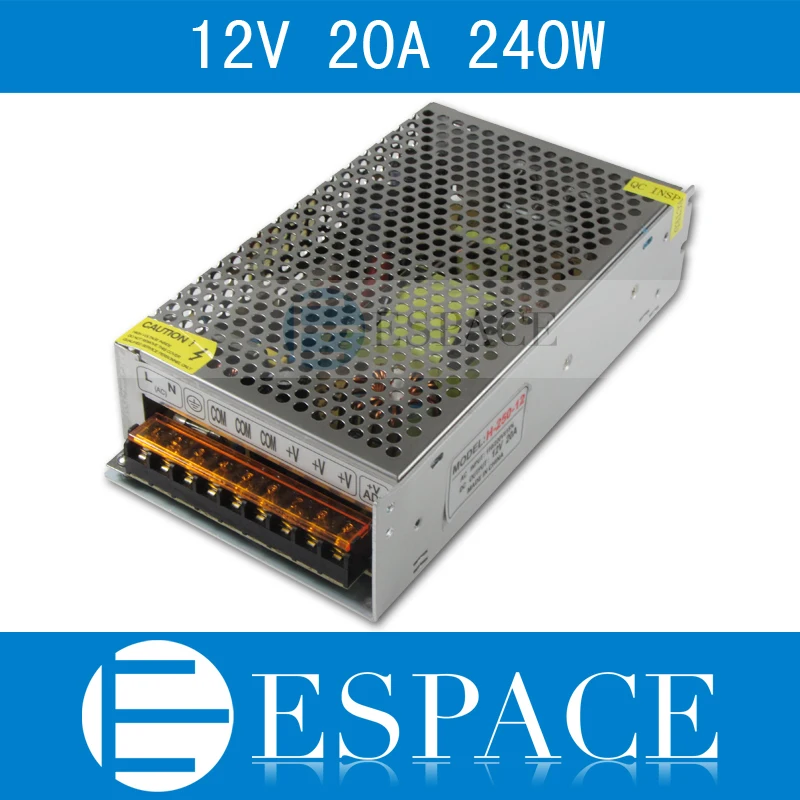 10piece/lot 12V 20A 240W Switching Power Supply Driver for LED Strip AC 100-240V Input to DC 12V free fedex цена 10piece/lot 12V 20A 240W Switching Power Supply Driver for LED Strip AC 100-240V Input to DC 12V free fedex цены онлайн