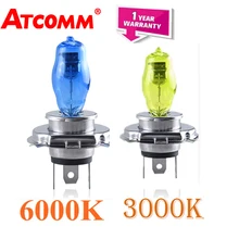 ATcomm 2 предмета лампа h4 h7 H1 H3 h8 H9 H11 9005 HB3 9006 HB4 6000K 3000k Авто галогенные лампы туман светильник 100W 12V Супер белый