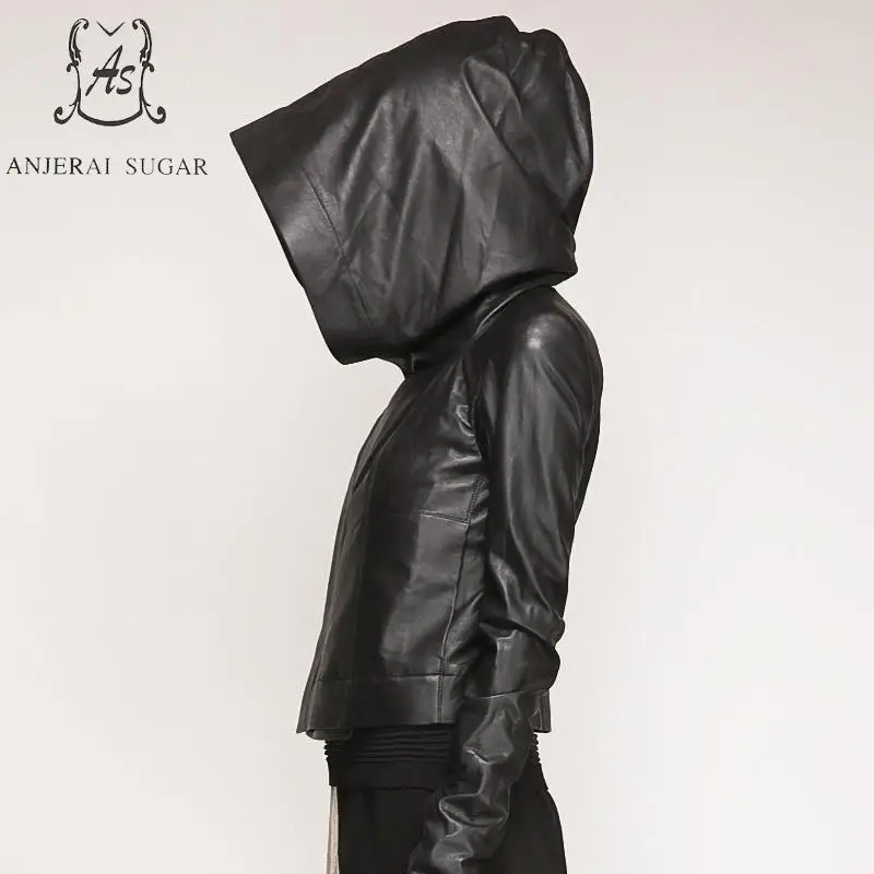 Mouton Veste Femme Véritable Vêtements De En 2017 Peau À Capuche Automne Noir Printemps Court Nouveau Cuir Zipper Moto Femmes YCwxqwgH8
