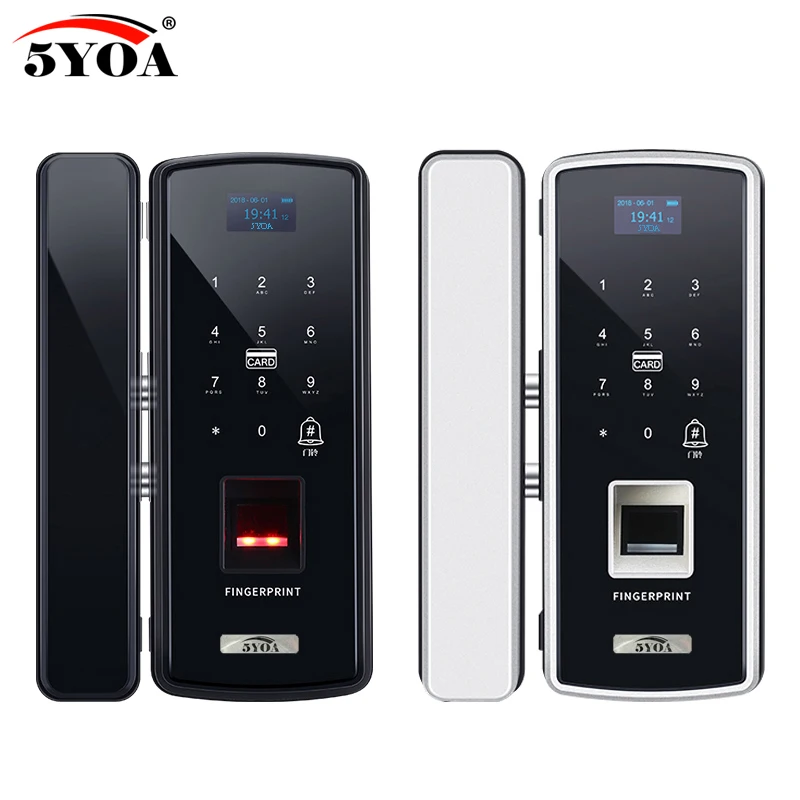 US $68.48 Glass Fingerprint Lock Digital Electronic Door Lock For Home AntiTheft Intelligent Password Rfid Card Standalone Opener Smart
