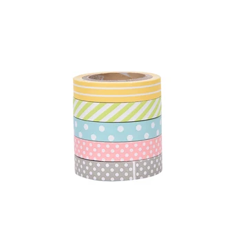 

5pcs/set Candy Polka Dots Rainbow Paper Washi Tape Adhesive DIY Scrapbooking Sticker Label Masking Tape Correction Tape Gift