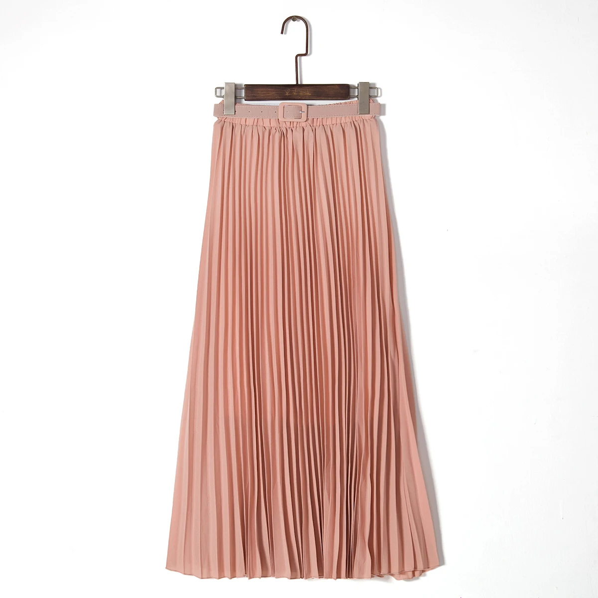 FATIKA шифоновая плиссированная юбка с высокой талией, великолепные юбки на осень и зиму, Юбки миди для женщин весна лето - Цвет: Pink