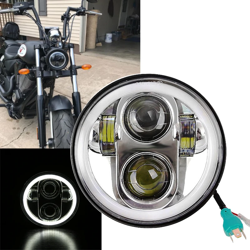 

DOT DRL 5.75" LED Headlight Motorcycle Daymaker 5 3/4" Front Driving Head Lights Headlamp For Harley VRSCD VRSCDX FLSTSE