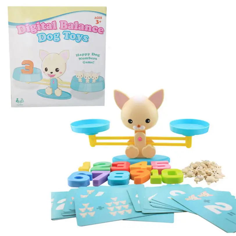 

Baby Wooden toys Digital Balance Puppy children Cartoon Animal Model digital string Montessori early Education educational toys