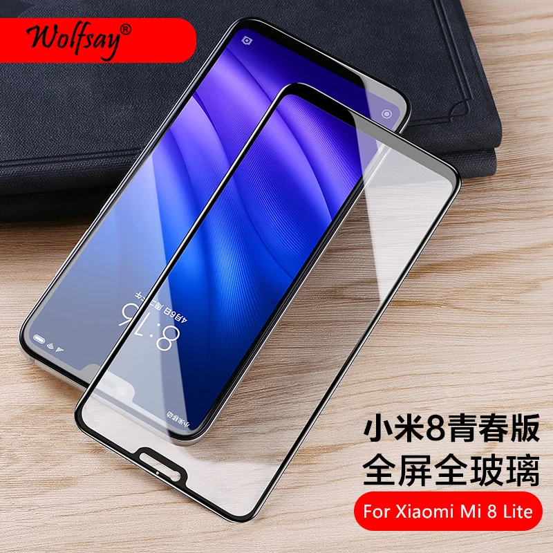Защита экрана 9H для Xiaomi Mi 8 Lite закаленное стекло с полным покрытием Защитное 8X |