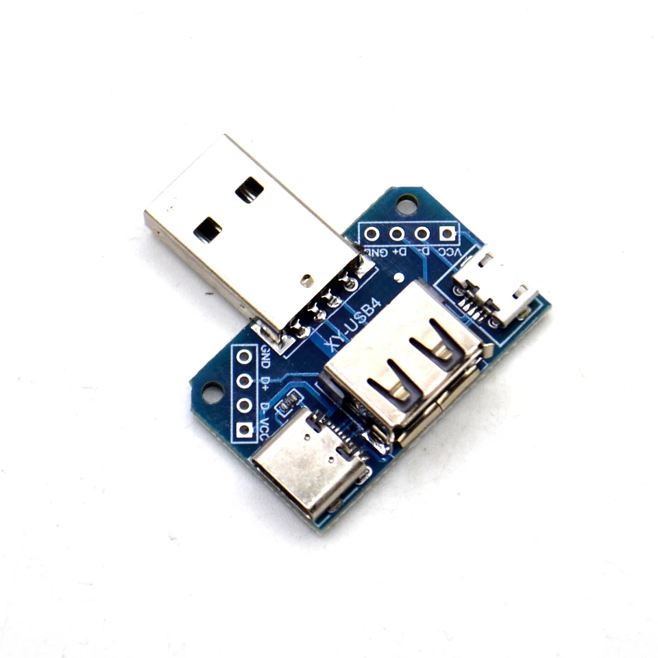 

USB Connector to Type-c Micro USB Female USB 2.54-4P transfer test board USB adapter plate XY-USB4
