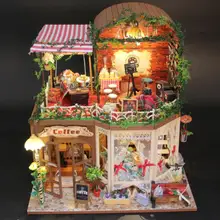 Подарки бренд DIY кукольные домики Деревянный Кукольный дом Кукольный домик унисекс детские игрушки, мебель миниатюрный ремесел D015