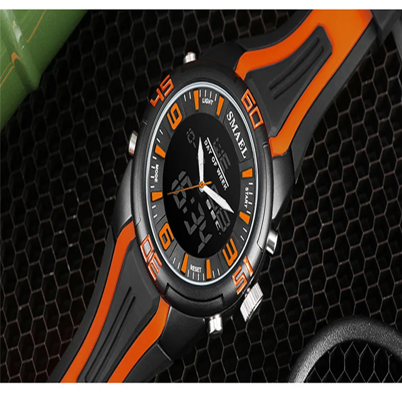SMAEL Men's Watches Dual Time Camouflage Sport Watch LED Digital Watch New Fashion Digital Quartz For Sport Man #4m19 (13)