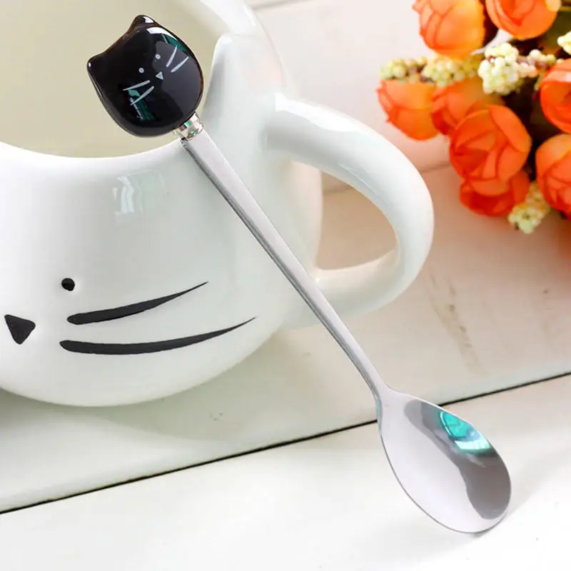 Hoomall милые кошачьи ложки с узором креативная кухонная посуда кошка керамическая