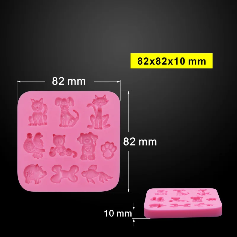 3D мультфильм животных форма кость собаки животное кошка сахар торт плесень