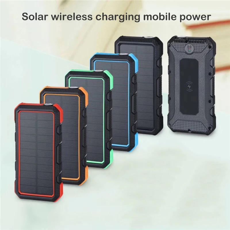 25000mAhportable QI беспроводной Солнечный мобильный источник питания для iPhone TypeC PD + QC3.0