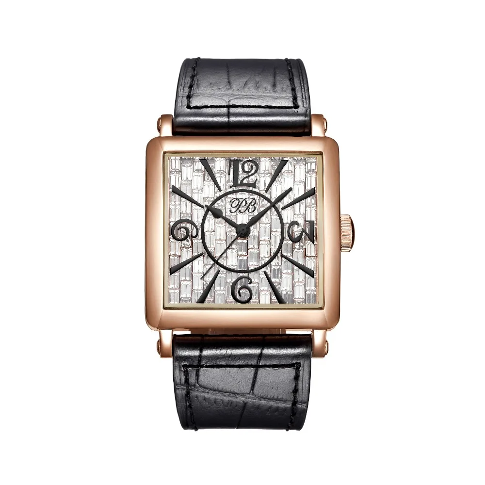 PB Luxury Brand Watch Women Fashion Dress Austria crystal Ladies Watch Stainless Steel Casual Quartz Wristwatch