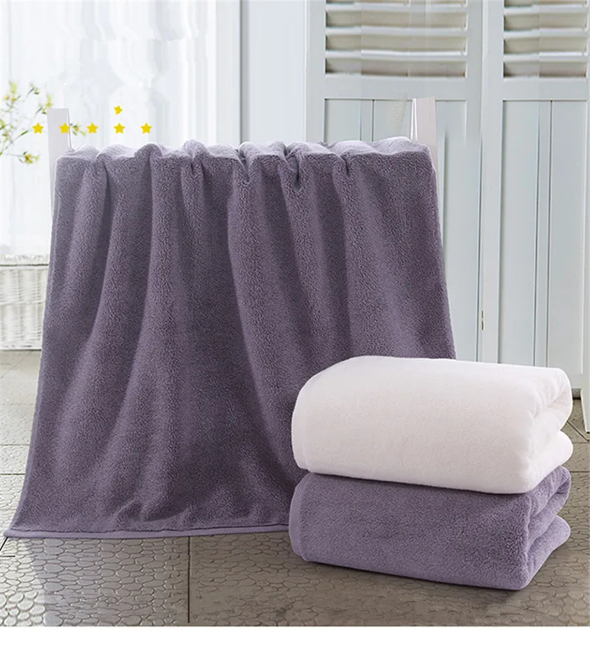 

Egyptian cotton bath towels for adults beach towels bathroom for home Super absorbent White gray 70*140cm large towels