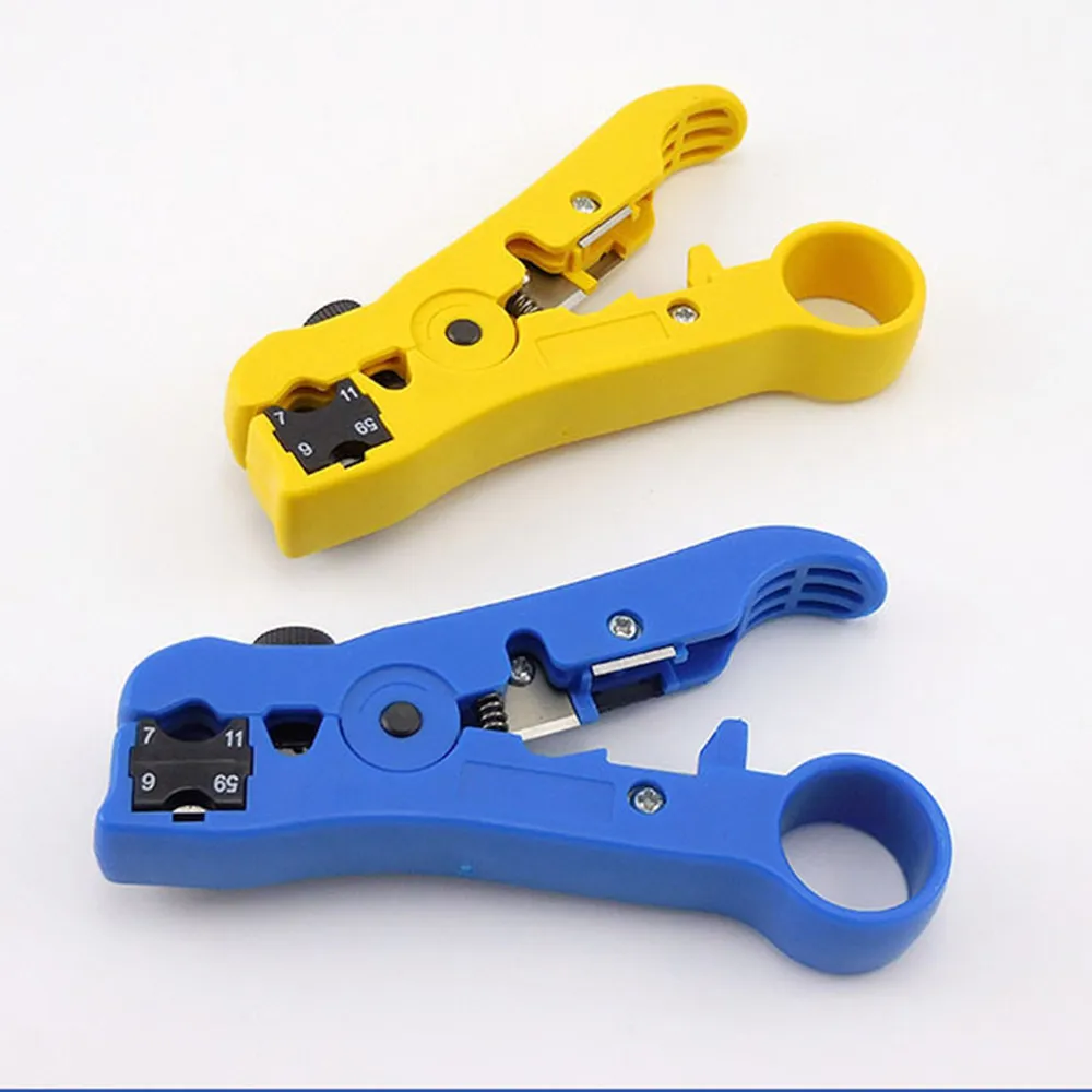 Flat or Round UTP Cat5 Cat6 Wire Coax Coaxial Stripping Tool Universal Cable Stripper Cutter (4)