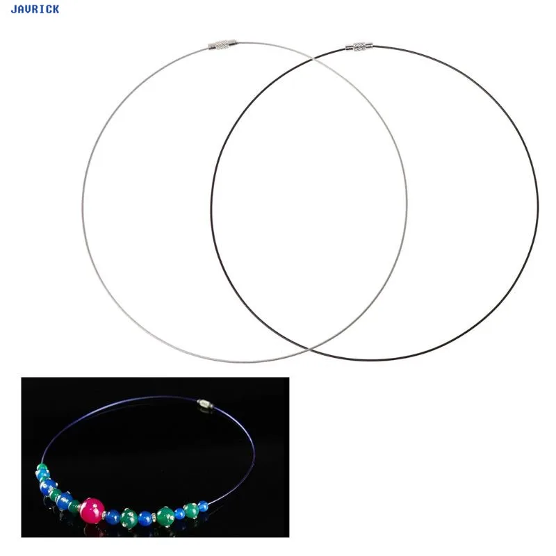 

JAVRICK 10Pcs Stainless Steel Wire Necklace Cord Jewelry Making with Brass Screw Clasp Findings