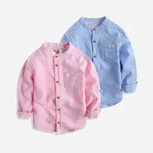 Модная Удобная льняная рубашка для мальчиков