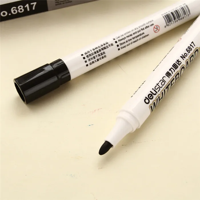Deli 2.0 mm Black Blue Red Low-Odor Fast Dry Markers Easy Erase Whiteboard Marker Pen Children Drawing Office School Stationary (7)