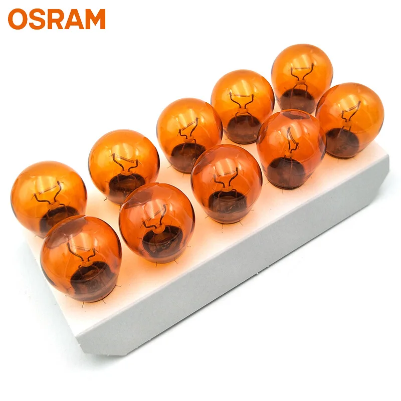 Лампа Ксеноновая OSRAM 12V первоначально 7507 PY21W S25 21W галогенные лампы в Металлической Основы желтый сигнал поворота светильник фонари заднего хода OEM авто лампы стоп сигнала,, 10 шт