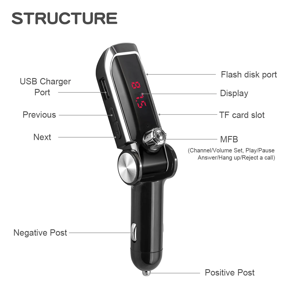 Комплект беспроводной связи громкой Bluetooth для автомобиля 2 USB Автомобильное