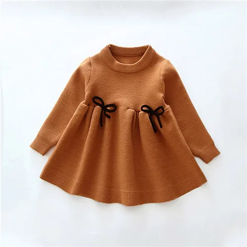 Kids Girls Knitted Dress Long Sleeve Dresses For Girls Winter 2018 Party Princess Kids Dresses For Girls Clothing (1)