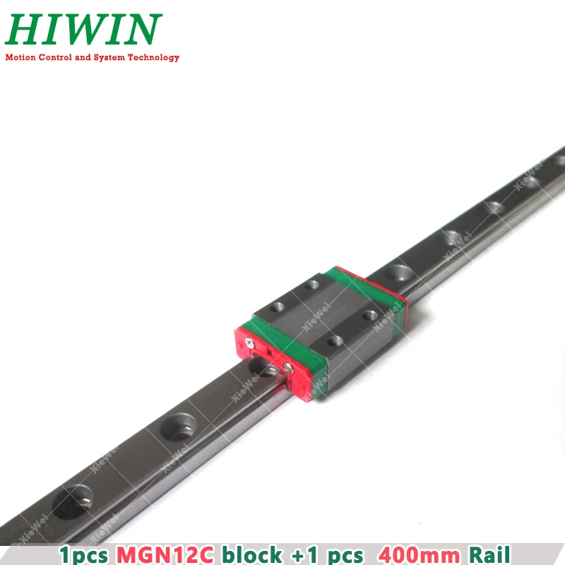 

HIWIN 1 pcs MGNR12 linear guideway 400mm rail + 1PCS MGN12C linear guide block Carriage for CNC Router