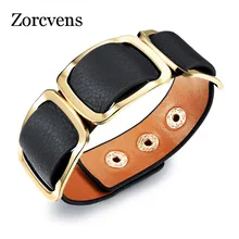 ZORCVENS кожаный женский браслет и браслеты европейский и американский черный/оранжевый/леопардовый принт цвет кожа женские ювелирные изделия подарок