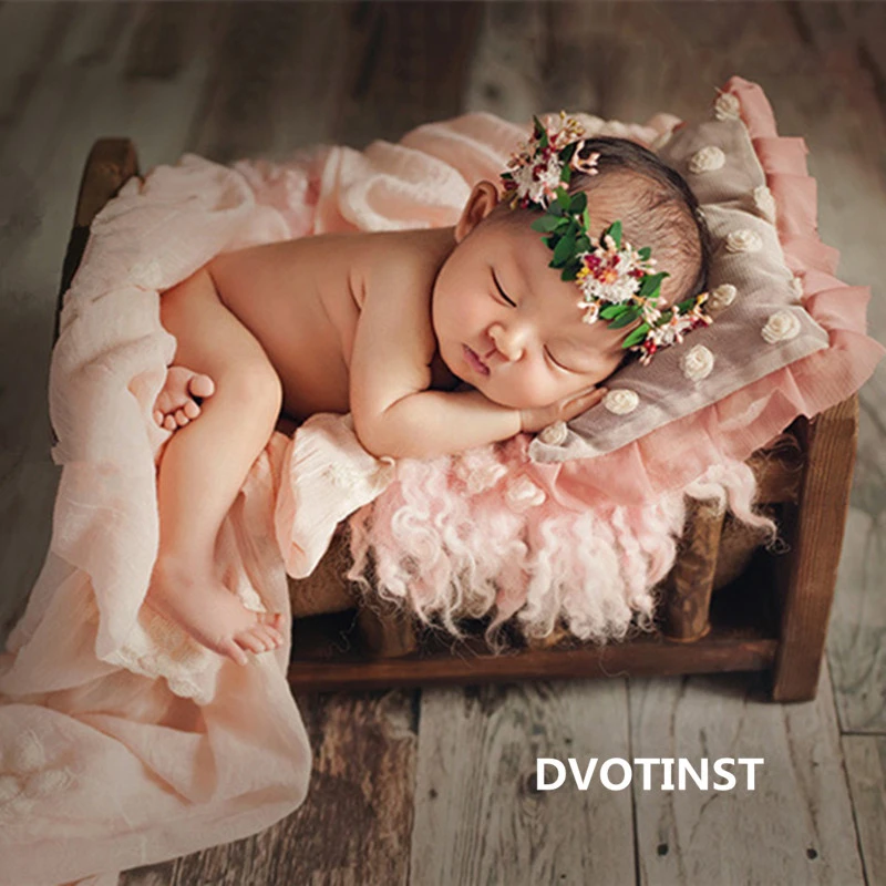 

Dvotinst Newborn Photography Props Baby Posing Mini Bed Cute Wooden Cribs Fotografia Accessorio Infant Studio Shoot Photo Props