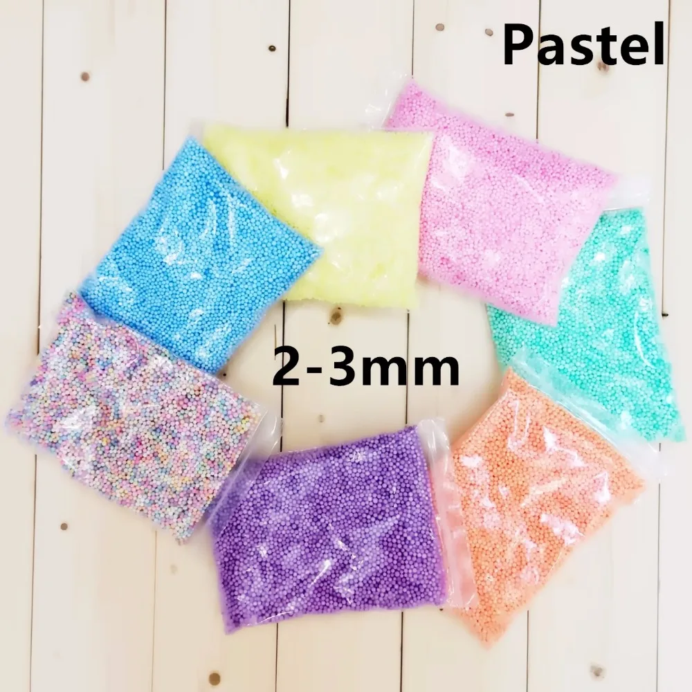 2-3.5mm 4-6mm Polystyrene Styrofoam Plastic Pastel Foam Mini Beads Ball DIY Slime Assorted Colors Decoration 10000pcs~16000pcs slime kit foam balls fluffy slime