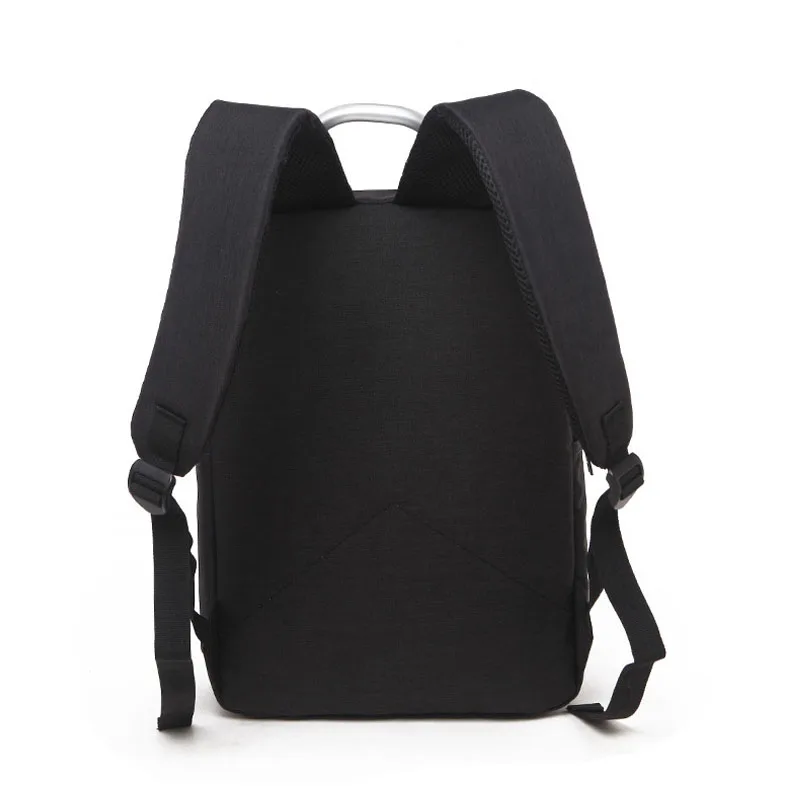Durable canvas backpack travel casual bolsa men laptop shoulder bag with metal tote