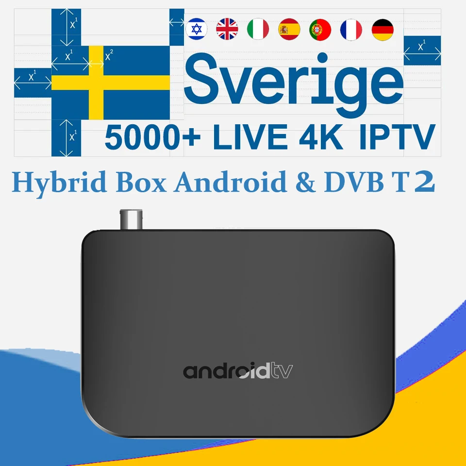 

M8S PLUS Android Box Smart TV DVBT/T2 satellite receiver Nordic Sweden Norway Israel IPTV Subscription 4800+ Live 4K Channels