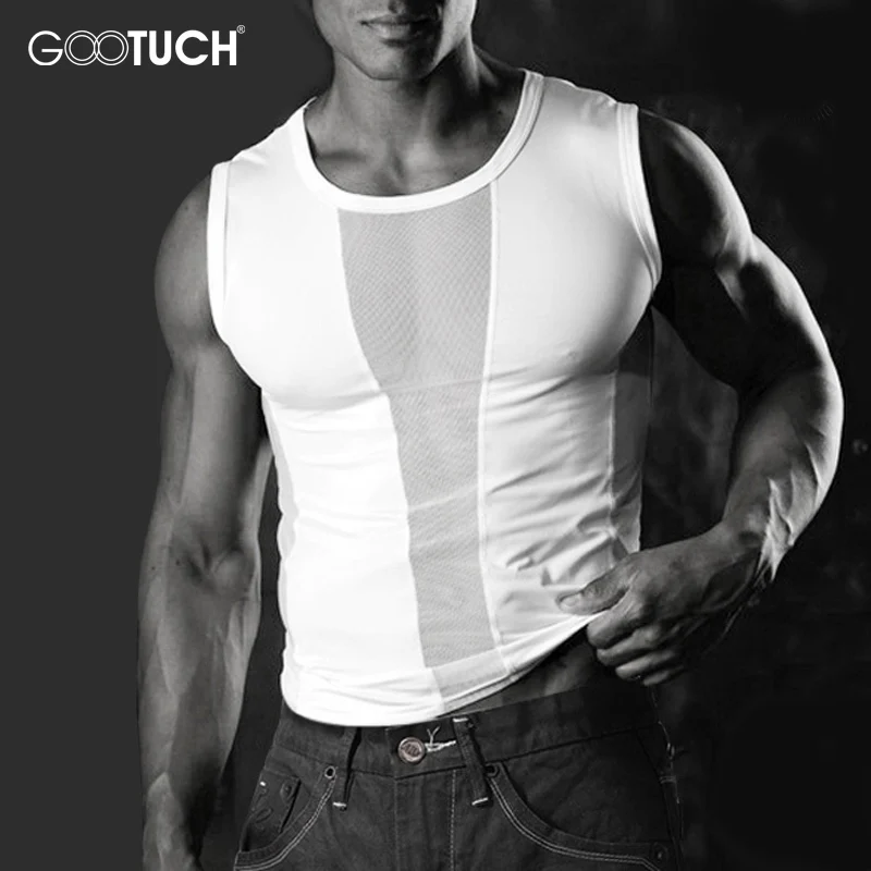 

Mens Compression Tank Tops Men Mesh Breathable Suits Men's Bodybuilding Fitness Gyms Vest Men See Though Sleeveless Shirt 5020