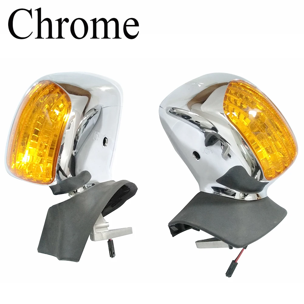 

Rear View Mirrors Turn Signal Lens For Honda Goldwing GL1800 2001 2002 2003 2004 2005 2006 -2011 Black White Silver Chrome Blue