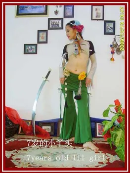 

Lycra cotton Tribal Belly Dance flare Pants with Runched Skirt AD08