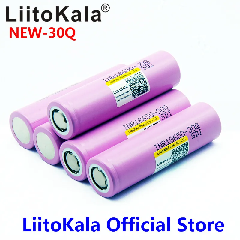 LiitoKala для нового INR18650 30Q 18650 3000mAh литиевая аккумуляторная батарея для высокоразрядных батарей