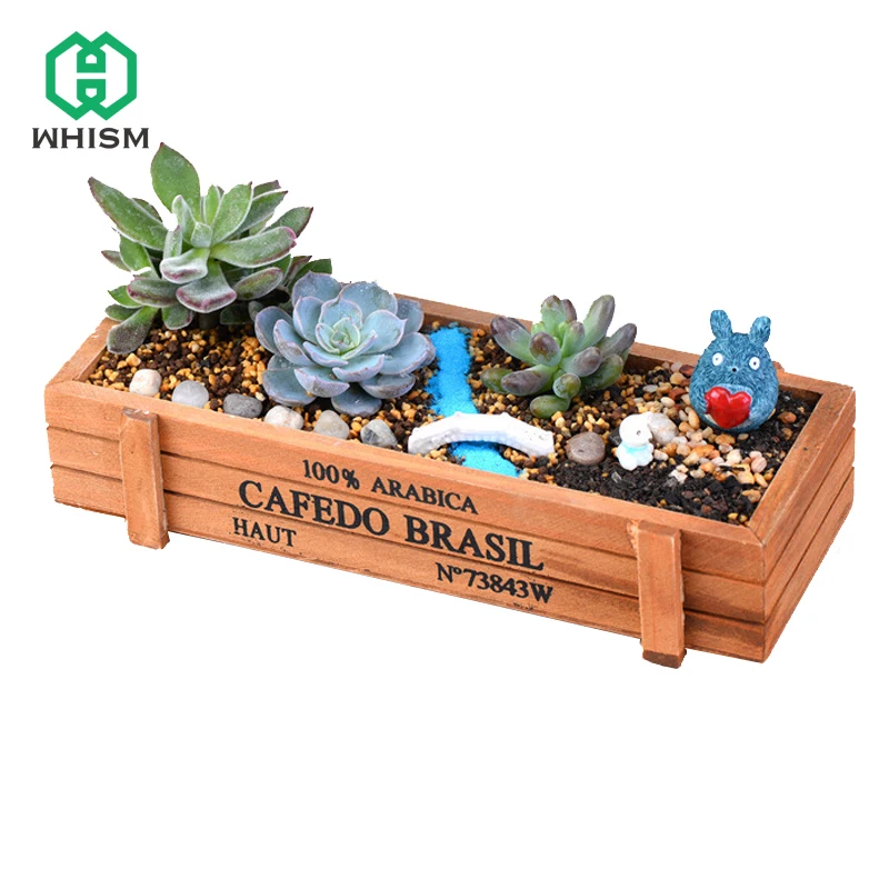 WHISM Retro Wooden Multifunctional Storage Desk Floor Box For Flowers
Plants Potting Desk Pen Organizer Garden Home Decoration