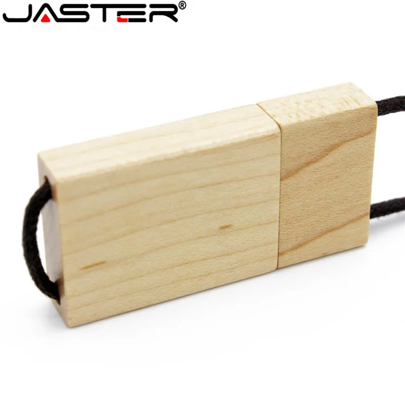 JASTER шнурок деревянный USB флэш-накопитель красный деревянный Флешка 8 ГБ 16 ГБ 32 ГБ USB 2,0 Флешка карта памяти u-диск логотип на заказ