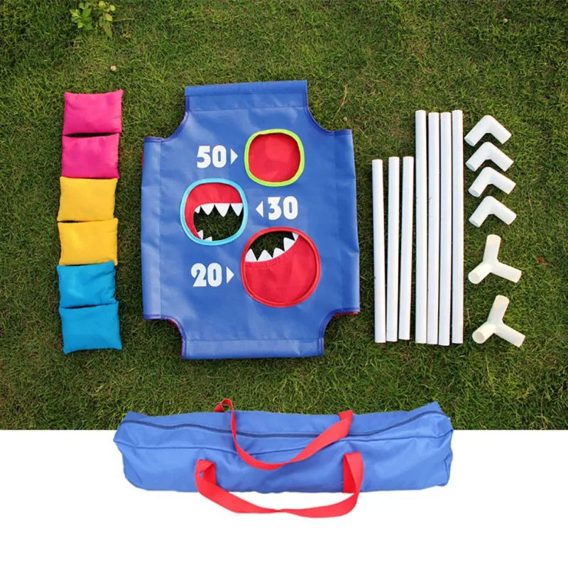 1 Set Cornhole Boards with 6 Bean Bags Outdoors Children Entertainments Playground Sandbags Sports Set for Kids