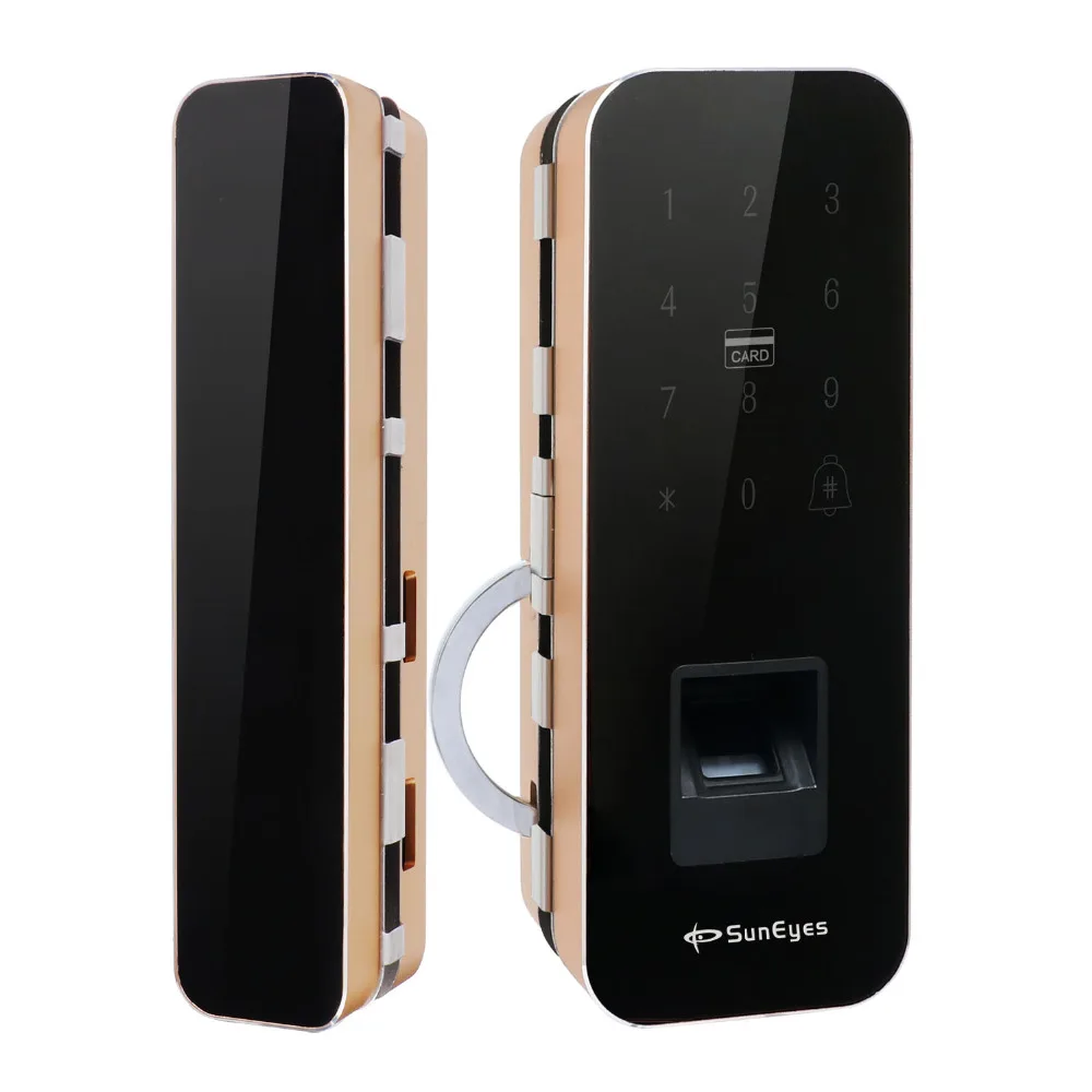 SunEyes SP-FA501 Smart Fingerprint Door Lock for 12mm Thickness Glass Door Support IC Card and Password Auto Lock