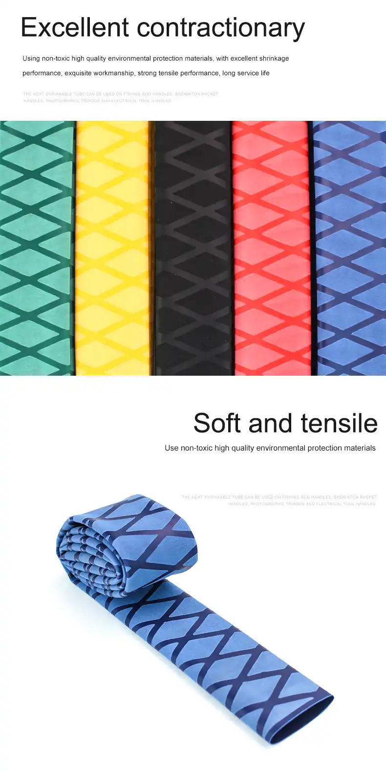 0.2M Non slip Heat Shrink Wrap Tubing Fishing Rod Handle Insulation