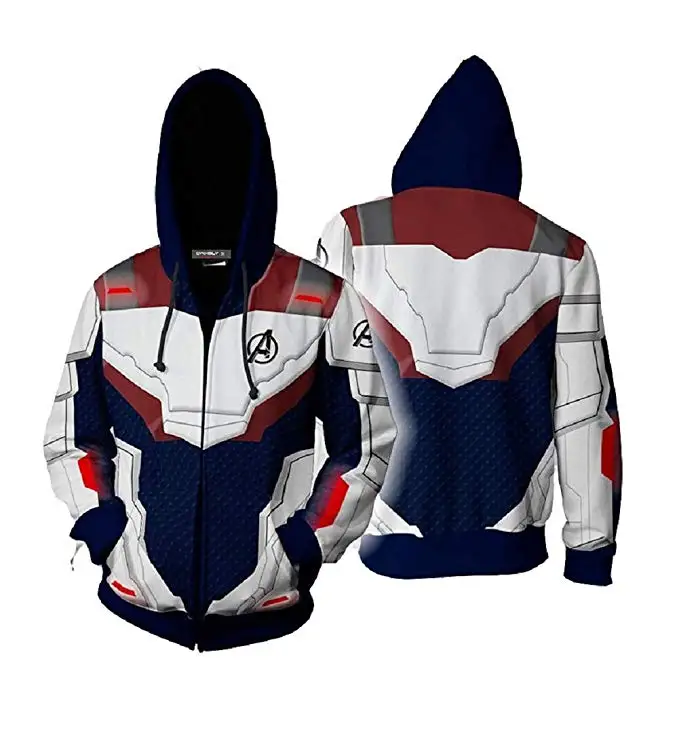 2019 Avengers Endgame Cosplay Quantum Realm Hoodie Costume Zipper Sweatshirt Jacket Avengers Endgame Quantum Hoodies
