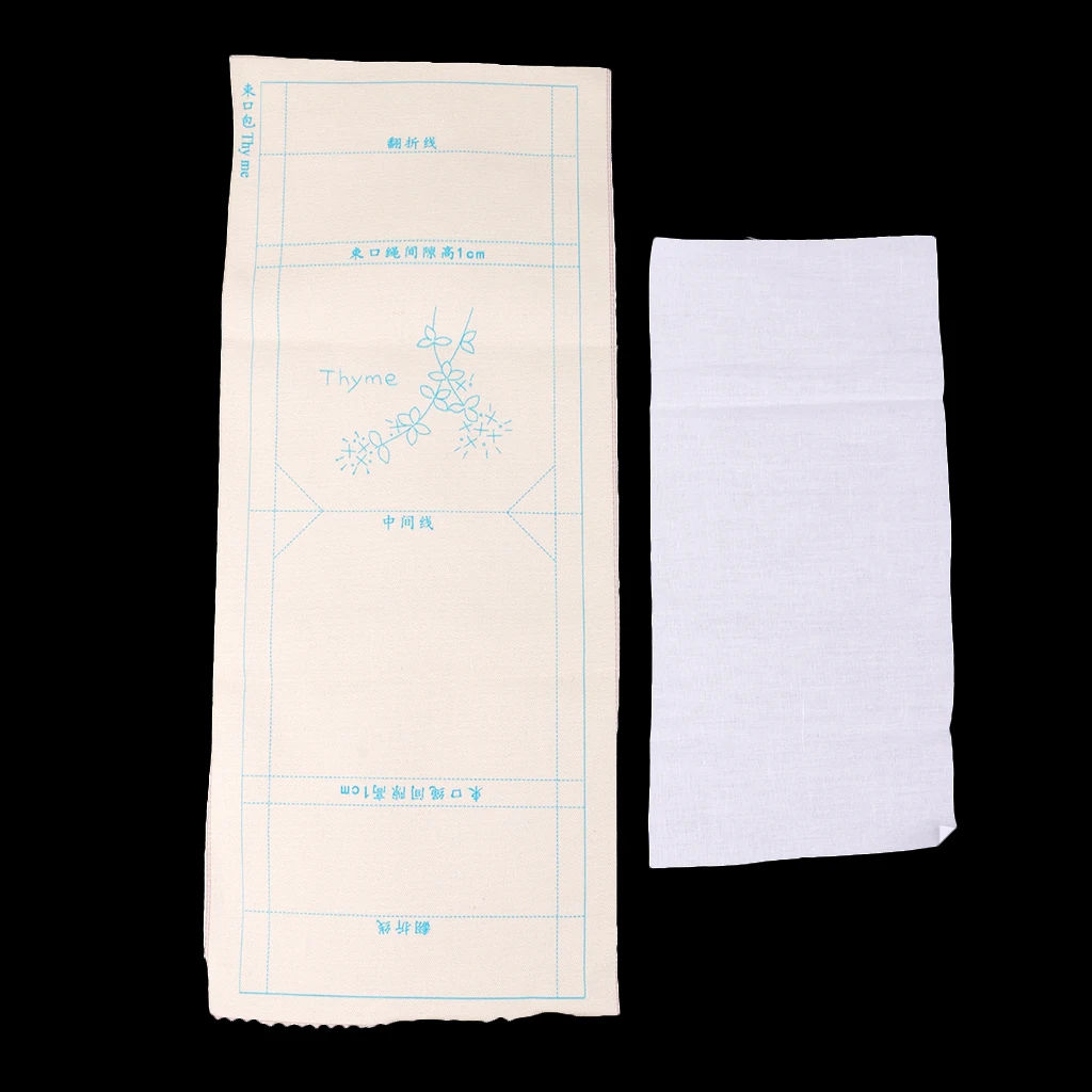 DIY Embroidery Cross Stitch Kit Pouch Canvas Drawstring Bag Handmade Needlework