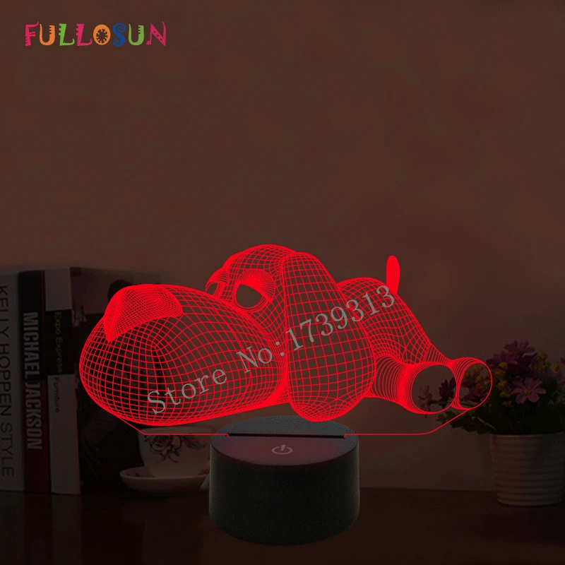 Dog Lamp 3D Night Light Kids Toy LED 3D Touch Table Lamp 7 Colors Flashing LED Light Christmas Decorations for Home