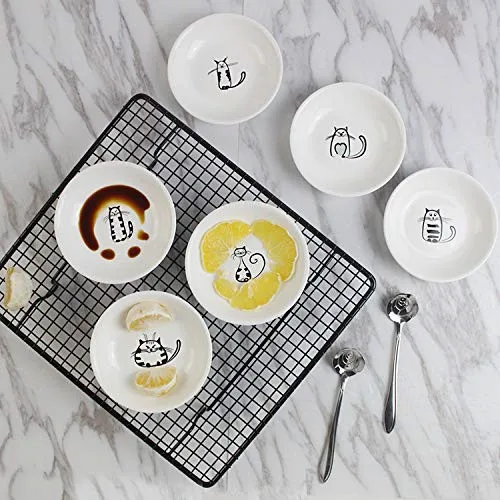 Креативное маленькое блюдце в форме милого кота, мини тарелка, керамика, мультяшное блюдо, креативная тарелка для закусок, салат, ужин, поднос, соус, блюдо, 6 шт./se
