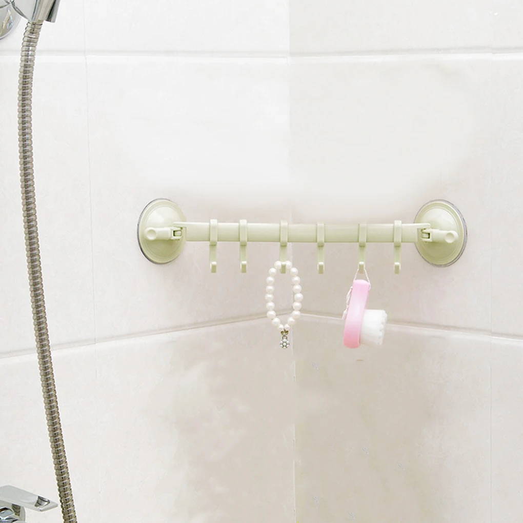 

1PC Convenient Kitchen Bathroom Non-trace Strong Sucker Rack Hook With 6 Hooks