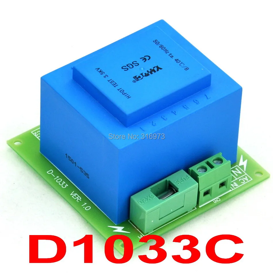 

Primary 115VAC, Secondary 15VAC, 20VA Power Transformer Module, D-1033/C, AC15V